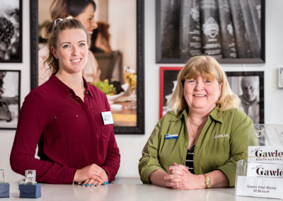 lady receptionists at visitor information centre, local government